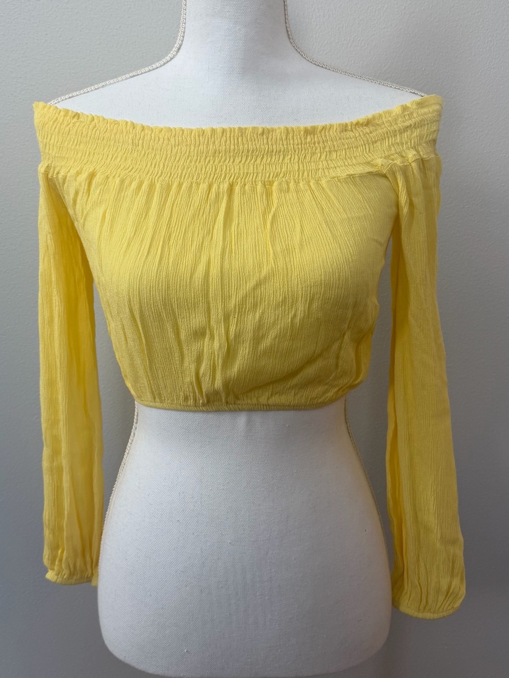 Windsor Off-Shoulder Yellow Cropped Blouse